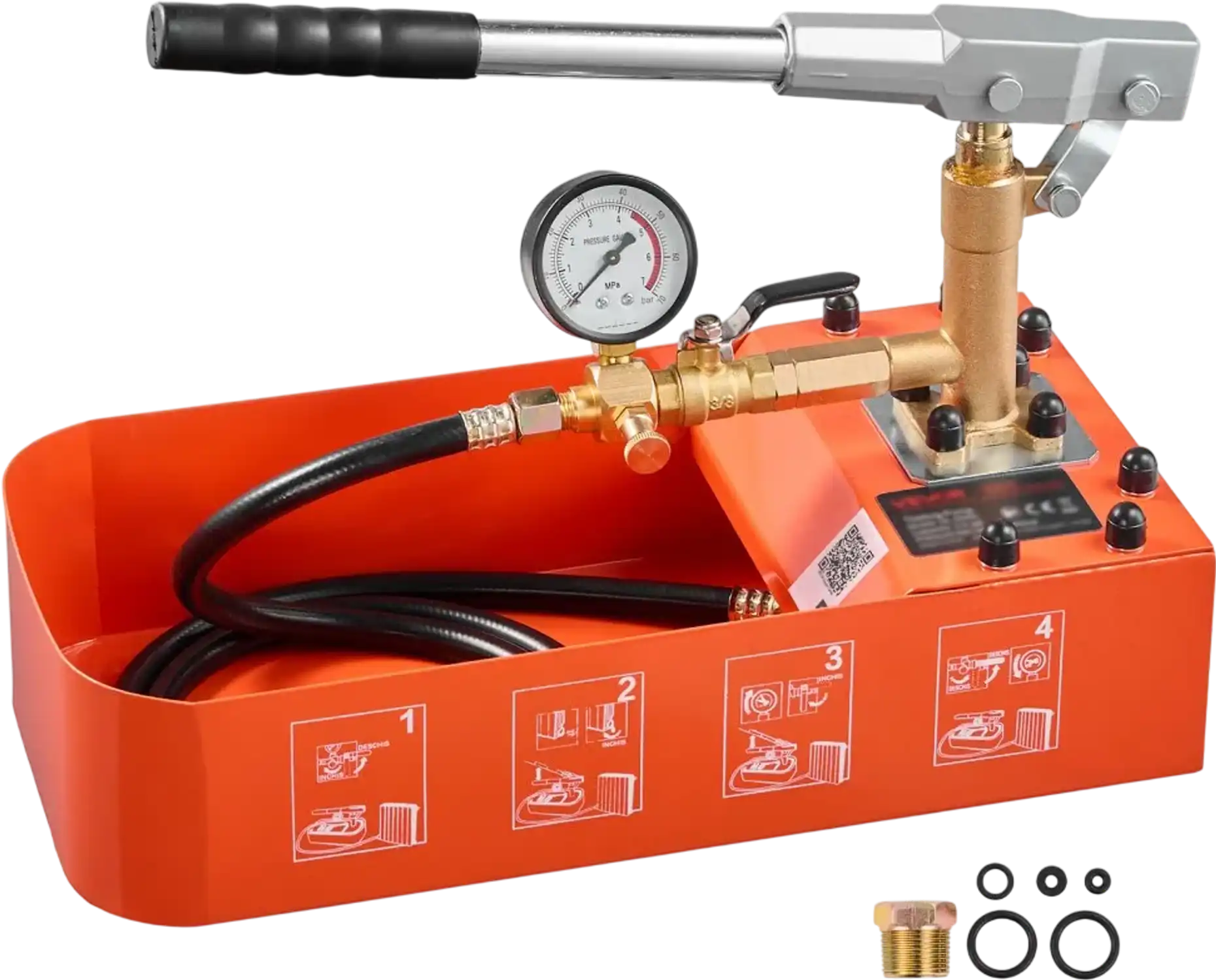 Vevor Hydrostatic Test Pump 2 Gal Manual Water Pressure Tester New