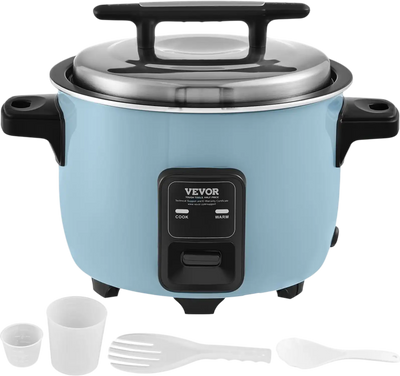 VEVOR Commercial Rice Cooker, 50-Cup Rice Cooker, 10.57 Qt / 10 Liter Large Rice Cooker and Warmer with Nonstick Inner Pot, Fast Cooking and 24-Hour Keep Warm, with Rice Cup and Paddle, for Restaurant