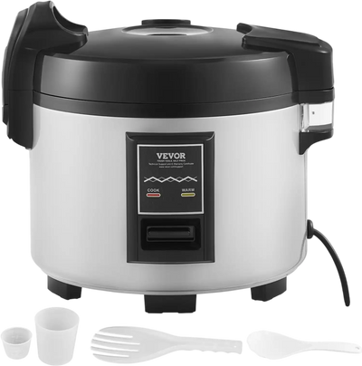 VEVOR Commercial Rice Cooker, 45-Cup Rice Cooker, 9.51 Qt / 9 Liter Large Rice Cooker and Warmer with Nonstick Inner Pot, Fast Cooking and 12-Hour Keep Warm, with Rice Cup and Paddle, for Restaurant