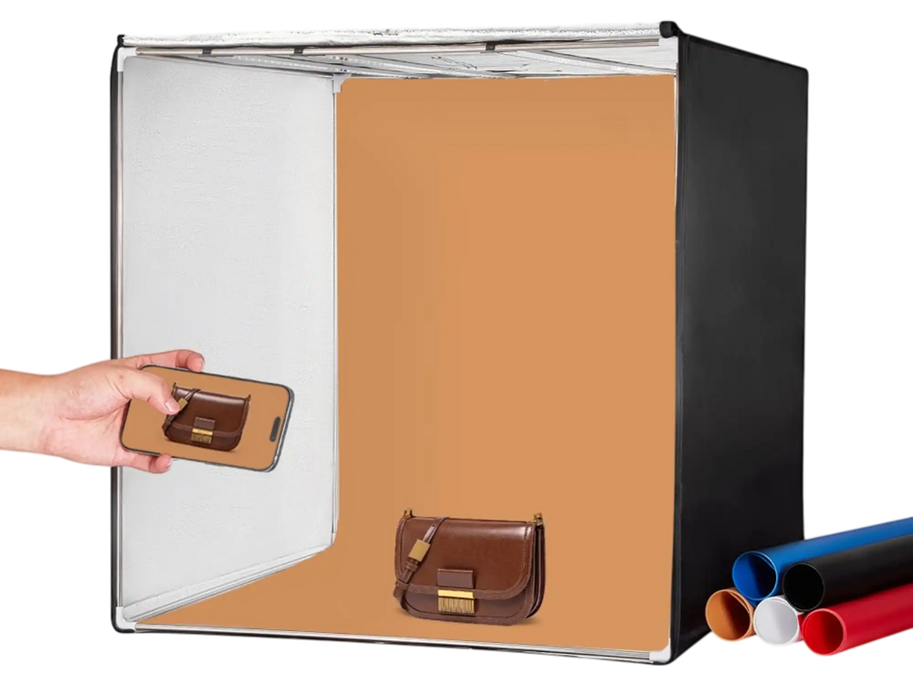 VEVOR Photo Studio Light Box, 32" x 32", 5600K Professional Photo Shooting Tent Kit with 210 LED Lights 5 Backdrops Power Adapter Soft Light Cloth Corner Pieces, High CRI ≥ 95 for Product Photography