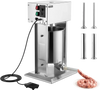 VEVOR Electric Sausage Stuffer 22 lbs Vertical Meat Maker Stainless Steel, for Commercial Use, Stepless Speed Control Meat Stuffer, Sausage Filler Kit, 4 Filling Tubes & Foot Pedal, ETL Approved