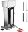 VEVOR Electric Sausage Stuffer 55 lbs Vertical Meat Maker Stainless Steel, for Commercial Use, Stepless Speed Control Meat Stuffer, Sausage Filler Kit, 4 Filling Tubes & Foot Pedal, ETL Approved