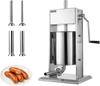 VEVOR Manual Sausage Stuffer 22 lbs/ 10L Vertical Meat Maker Stainless Steel, for Home Camping Outdoor Grill BBQ, Dual-Speed Meat Stuffer, Professional Heavy Duty Sausage Filler Kit, 4 Filling Tubes