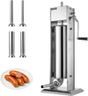 VEVOR Manual Sausage Stuffer 15 lbs/ 7L Vertical Meat Maker Stainless Steel, for Home Camping Outdoor Grill BBQ, Dual-Speed Meat Stuffer, Professional Heavy Duty Sausage Filler Kit, 4 Filling Tubes
