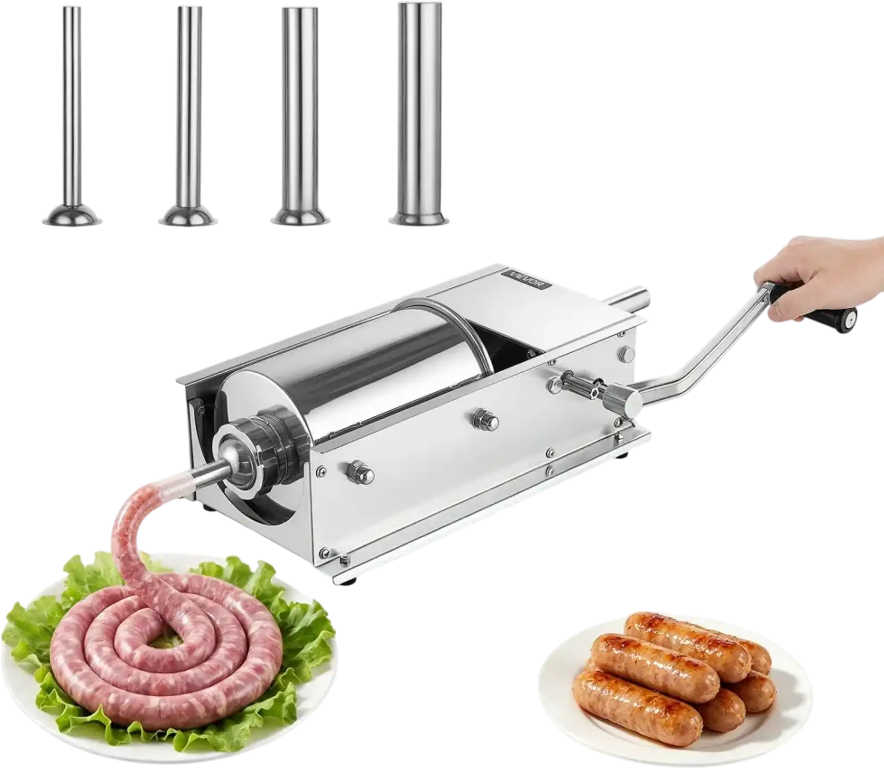 Vevor Sausage Stuffer 7 lbs 3L Horizontal Stainless Steel Meat Maker New