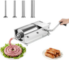 VEVOR Manual Sausage Stuffer 7 lbs/ 3L Horizontal Meat Maker Stainless Steel, for Home Camping Outdoor Grill BBQ, Dual-Speed Meat Stuffer, Professional Heavy Duty Sausage Filler Kit, 4 Filling Tubes