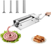 VEVOR Manual Sausage Stuffer 11 lbs/ 5L Horizontal Meat Maker Stainless Steel, for Home Camping Outdoor Grill BBQ, Dual-Speed Meat Stuffer, Professional Heavy Duty Sausage Filler Kit, 4 Filling Tubes