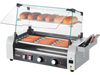 VEVOR Hot Dog Roller, 12 Hot Dog 5 Rollers, Stainless Steel Sausage Grill Cooker, 750W Commercial Hot Dog Machine with Dual Temp Control, Cover, Side Storage Box, Removable Shelf & Oil Drip Tray
