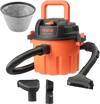 VEVOR Shop Vac, 2.6 Gallon Dry Shop Vacuum, 2.5 Peak HP Portable with 800W Input Power, Various Nozzles, 1.25in Diameter x 4ft Hose, 9.2ft Cord for Home, Garage, Jobsite, Workshop, Black Orange