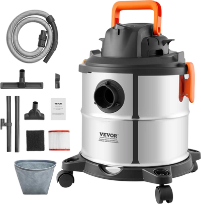 Vevor Wet/Dry Vacuum Stainless Steel 5.5 Gallon 6 Peak HP Shop Vac with Blower Function New