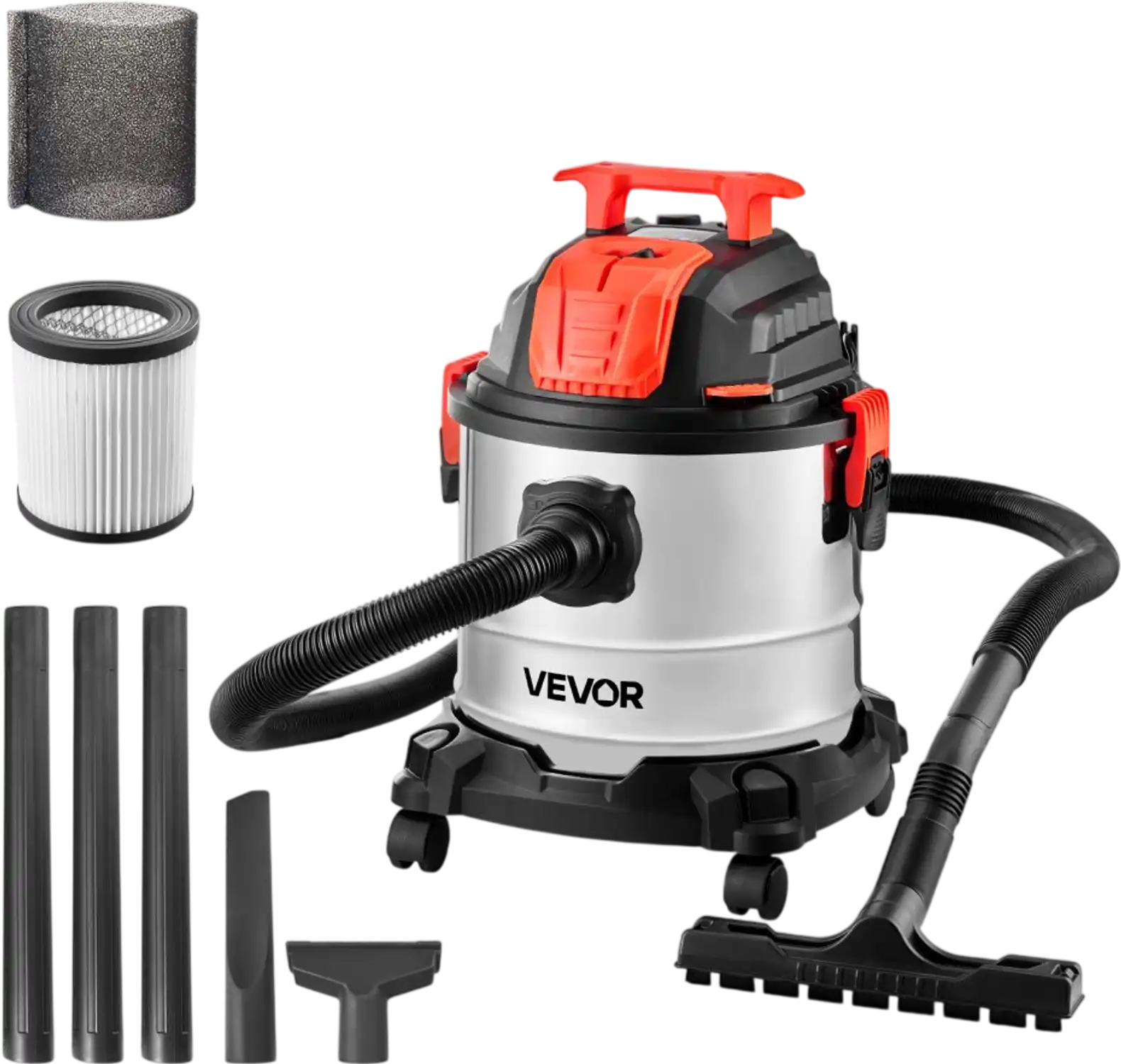 Vevor Shop Vacuum 5.8 Gallon Wet & Dry Self-Cleaning Metal Tank New