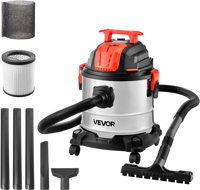 VEVOR Shop Vac, 5.8 Gallon Wet Dry Shop Vacuum, 4 Peak HP with One-Button Self-Cleaning, Dual-Filter, 900W Input Power, 1.25in x 7ft Hose, 9.8ft Cord, Metal Tank for Jobsite, Workshop, Garage, Home