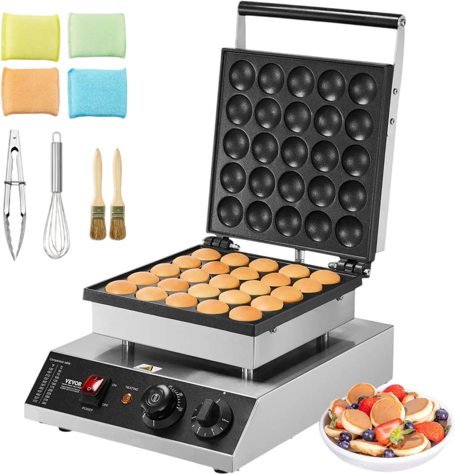 Vevor Pancake Maker Mini Dutch 25-Hole 43 mm Commercial Dorayaki Baker New