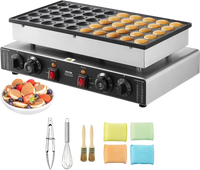 VEVOR Mini Dutch Pancake Maker, 50PCS 43mm Diameter Dorayaki Baker Machine, 1700W Commercial Electric Poffertjes Grill, Non-stick Stainless Steel, Dual Temp & Time Control, for Home Kitchen Restaurant