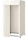 VEVOR Fitting Room, Moveable Dressing Room with Thick Curtains, Privacy Space with Casters and a Sturdy Metal Hook, for Boutique, Mall, Tailor's Store & Outdoor (39 x 39 x 81 in, Black and Beige)