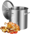 VEVOR Stainless Steel Stockpot, 53 Quart Large Cooking Pots, Cookware Sauce Pot with Lid, and Handle, Heavy Duty Commercial Grade Stock Pot, Sanding Treatment, for Large Groups Events Silver