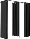 VEVOR Fitting Room, Portable Changing Room with Thick Polyester Curtains, Double Dressing Rooms with Partition Curtains, for Boutique, Mall, Studio, Tailor's Store & Office 79 x 39 x 79 in (Black)