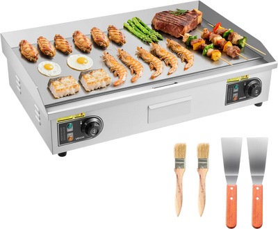 Vevor Commercial Electric Griddle 28.5 x 15.75 in. Flat Top Adjustable Temp 2800W New