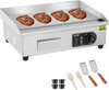 VEVOR Commercial Electric Griddle, 3200W Countertop Flat Top Grill, 122℉-572 ℉ Adjustable Temp, 21.26 x 11.81 x 0.39in Stainless Steel Griddle Grill with 2 Shovels and 2 Brushes for Home or Restaurant