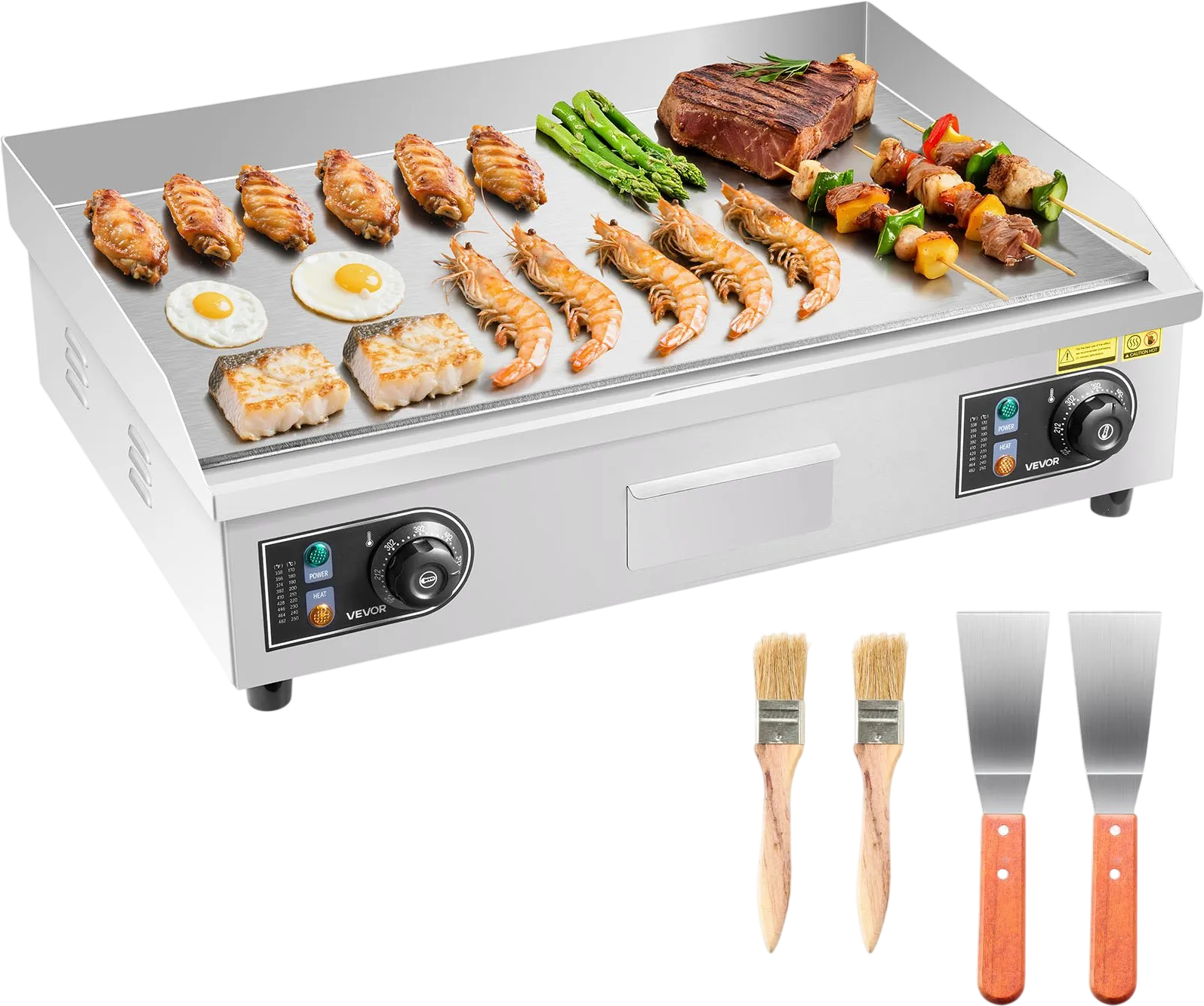 Vevor Commercial Electric Griddle 25.8 x 15.75 in. Full Flat Adjustable Temp 2800W New