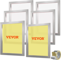 VEVOR Screen Printing Kit, 6 Pieces Aluminum Silk Screen Printing Frames, 20x24inch Silk Screen Printing Frame with 160 Count Mesh, High Tension Nylon Mesh and Sealing Tape for T-shirts DIY Printing