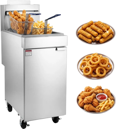 Vevor Deep Fryer Commercial Propane 90,000 BTU 40 lbs Floor-Standing with 2 Baskets New