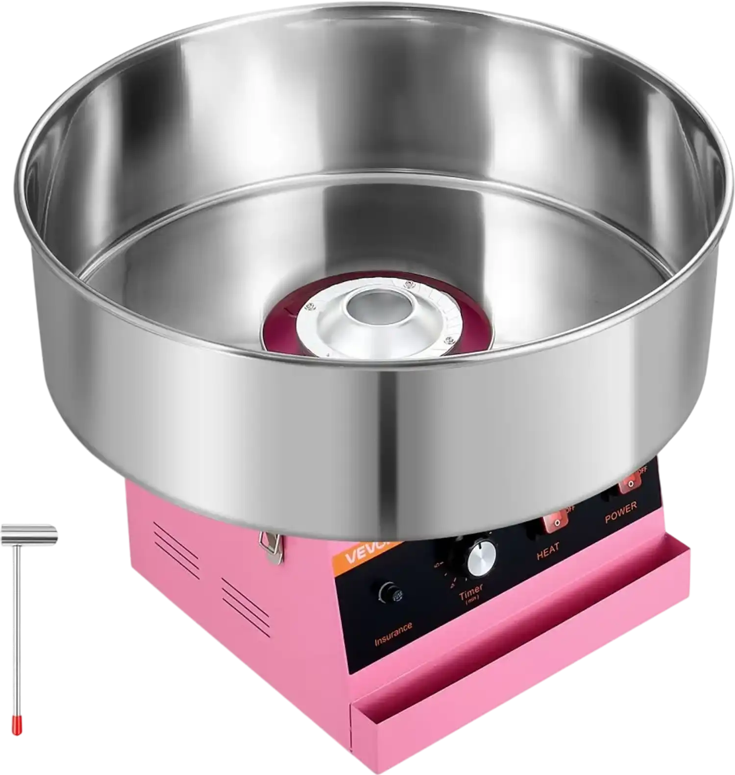 Vevor Cotton Candy Machine Commercial 1000W Electric Candy Floss Maker Pink with 20.5