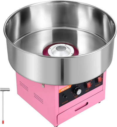 Vevor Cotton Candy Machine Commercial 1000W Electric Candy Floss Maker Pink with 20.5