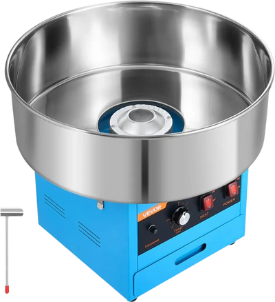 Vevor Cotton Candy Machine Commercial 1000W Electric Candy Floss Maker Blue 20.5