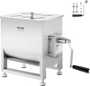 VEVOR Manual Meat Mixer, 20L Fixed Tank Meat Processing Equipment(Mixing Max 30LBS for Meat), Stainless Steel Meat Mixer, Sausage Mixer Machine with Lid Handle Gear Reducer, Ground Beef Hand Mixer