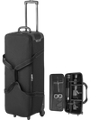 VEVOR Studio Equipment Trolley Case, 35.83 x 11.81 x 14 in / 91 x 30 x 35.5 cm, Rolling Camera Bag, Carrying Bag with Wheels Straps Padded Compartment Handle, for Light Stands, Tripods, Telescopes