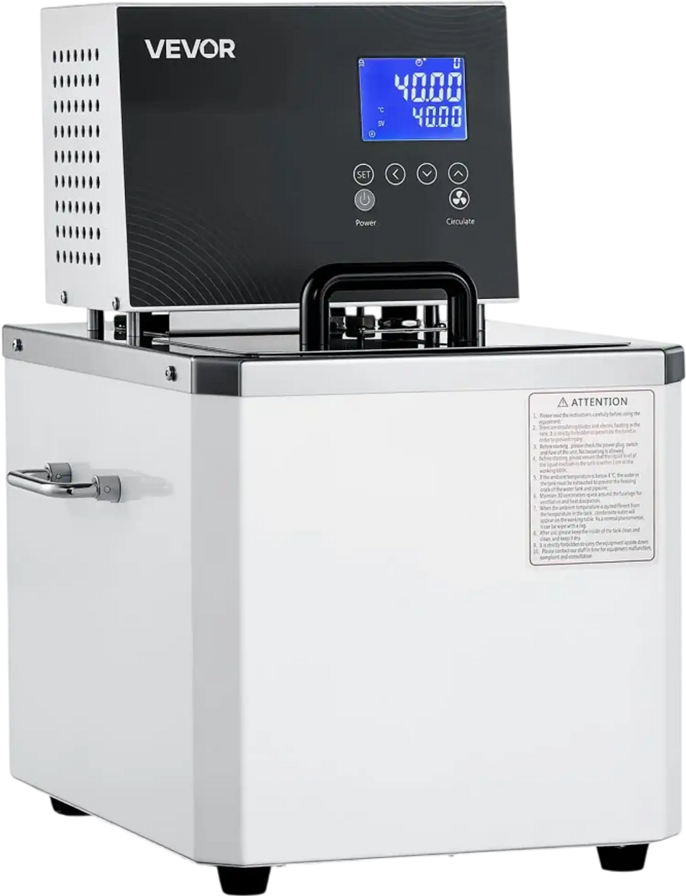 VEVOR Laboratory High-Temperature Circulating Oil Bath, Up to 300℃/572℉, 10 L Lab Constant Temperature Heating Tank, 0.1℃ High Precision, Internal and External Dual Circulation, for Laboratory