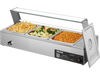 VEVOR Commercial Food Warmer, 1500W Electric Stainless Steel Steam Food Warmer with Glass Cover, Countertop Buffet Bain Marie with Three 1/2 Size Food Pans, for Catering, Restaurant, Party & Buffets