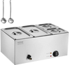 VEVOR 4-Pan Commercial Food Warmer, 16.4QT Electric Steam Table, 1200W Professional Countertop Stainless Steel Buffet Bain Marie with 86-185°F Temp Control for Catering and Restaurants, Silver