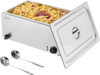 VEVOR 24QT Commercial Food Warmer, Full-Size Pan Electric Steam Table, 1200W Professional Countertop Stainless Steel Buffet Bain Marie with 86-185°F Temp Control for Catering, Buffet, Restaurants