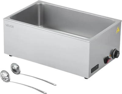 Vevor Food Warmer Commercial Electric 1200W Stainless Steel Steam Table New