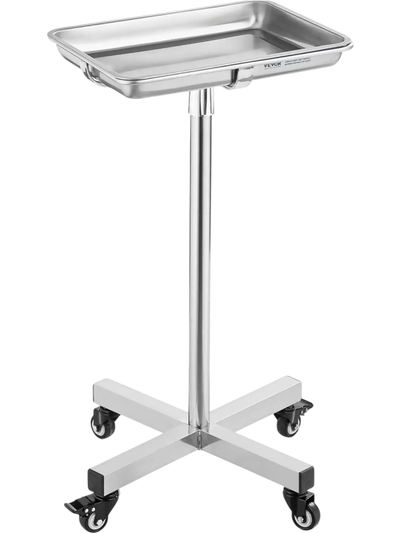 VEVOR Mayo Stand, Stainless Steel Mayo Tray, Load Capacity up to 35 lbs, Adjustable Height 25.2