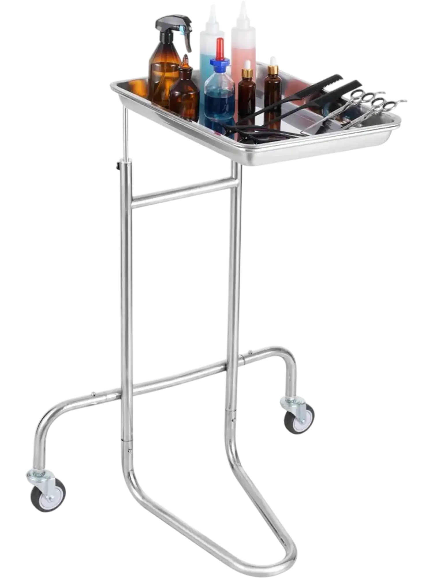 Vevor Lab Cart Stainless Steel Single Tray Mobile Medical Cart New