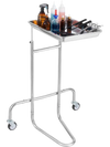 VEVOR Stainless Steel Lab Carts, Lab Utility Cart with Single Tray, Mobile Medical Cart with 2 Silent Wheels, Lab Rolling Cart for Lab, Clinic, Hospital, Salon