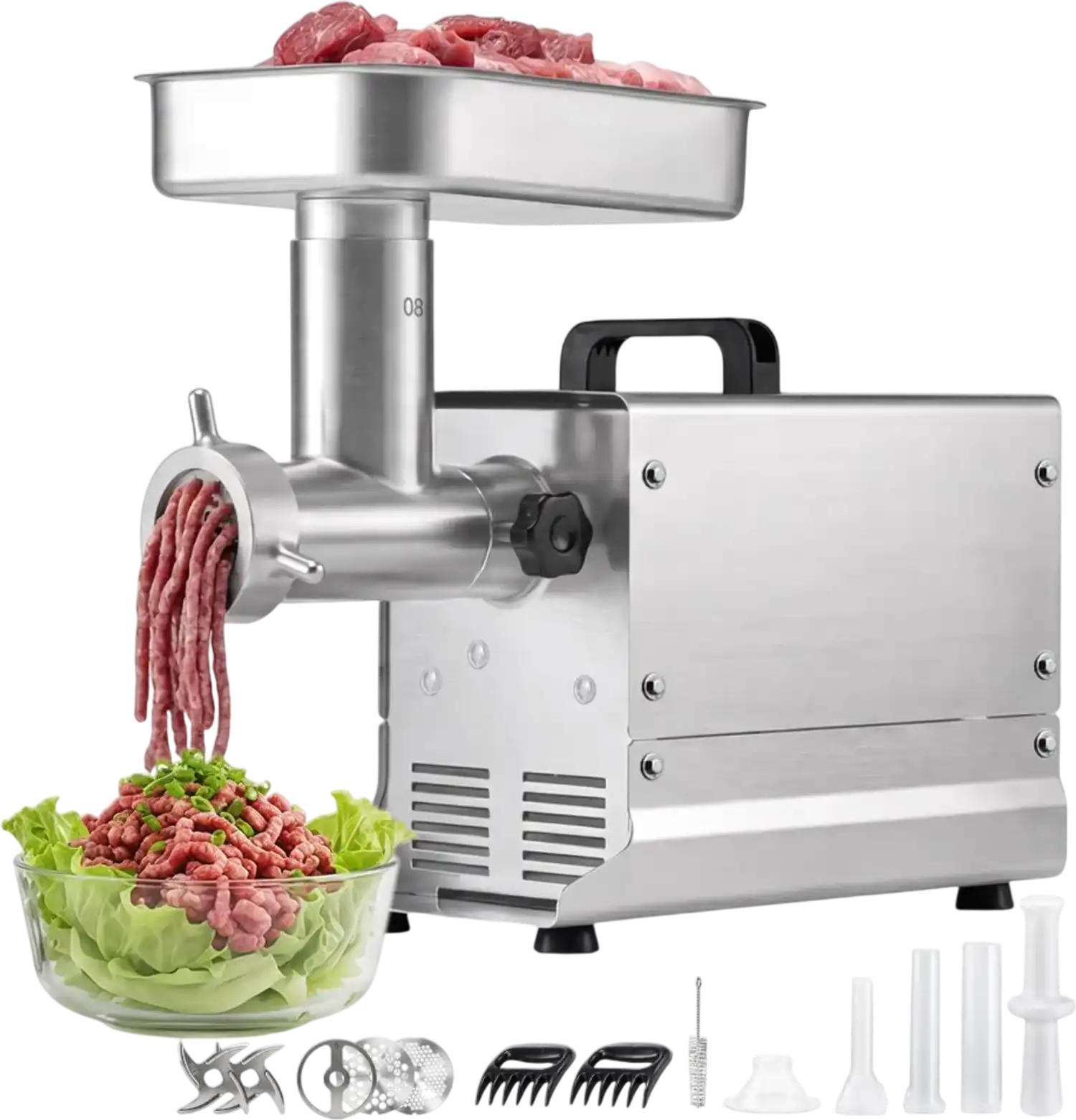 Vevor Meat Grinder Commercial 8 lbs/Min Electric Stainless Steel Sausage Maker New