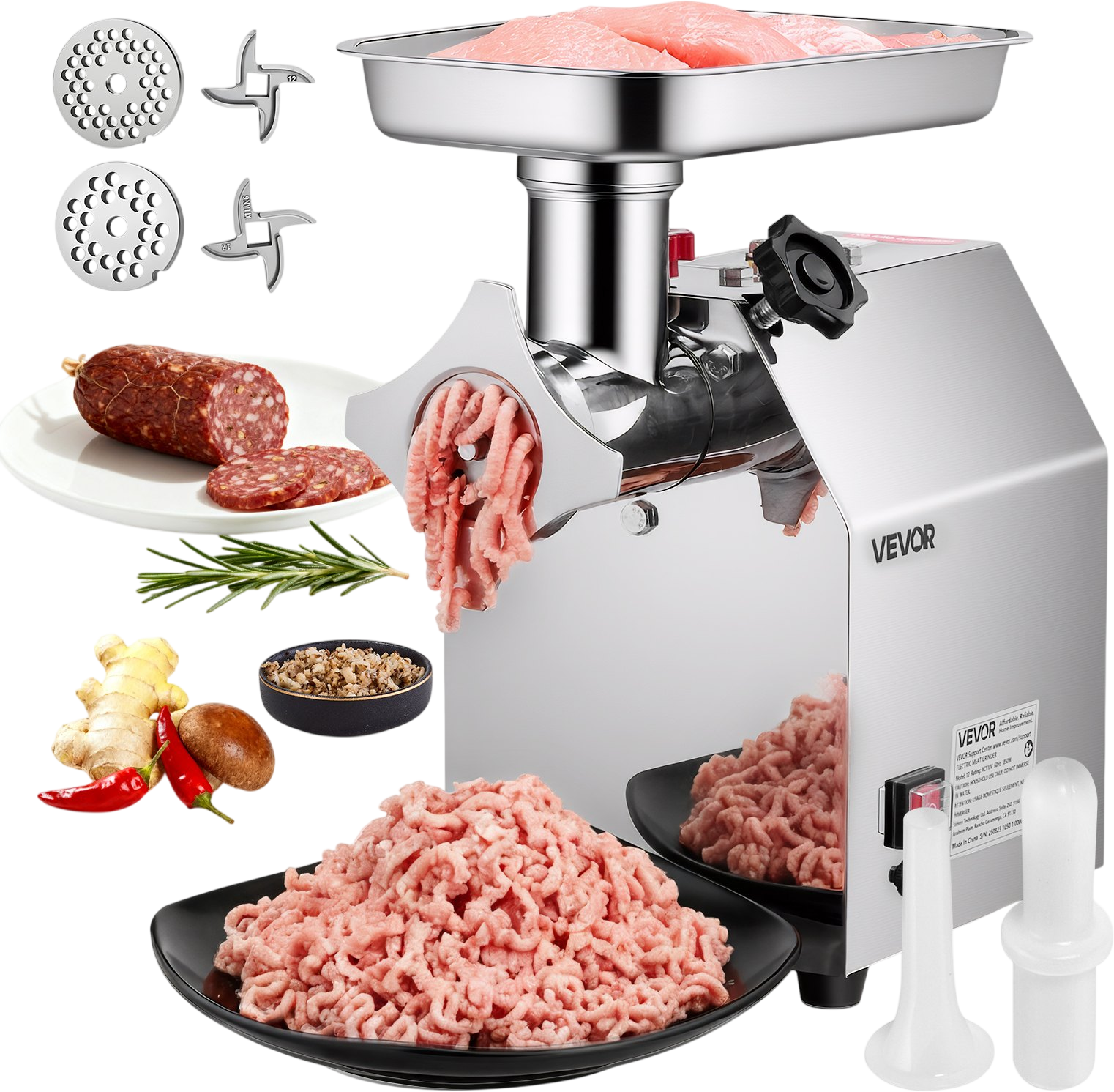 Vevor Commercial Electric Meat Grinder 7 lbs/min with 2 Grind Plates 850W New