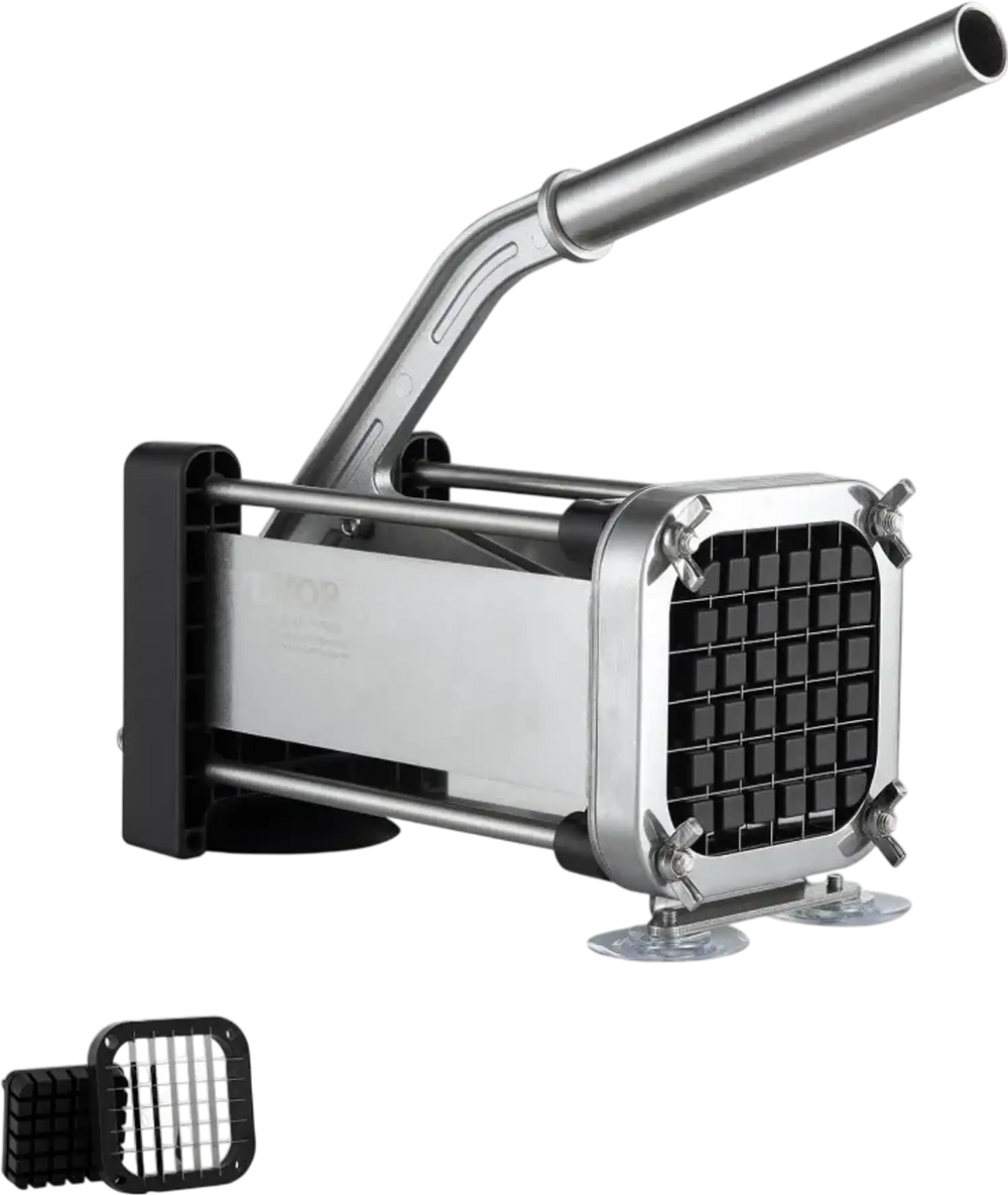 VEVOR French Fry Cutter, Potato Slicer with 1/2-Inch Stainless Steel Blade, Manual Potato Cutter Chopper with Suction Cups, Great for Potato, French Fries, Cucumber, Vegetables, Carrot