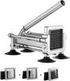VEVOR French Fry Cutter, Potato Slicer with 1/2" 3/8" 1/4" Stainless Steel Blades, Manual Potato Cutter Chopper with Suction Cups, Great for Potato, French Fries, Cucumber, Vegetables, Carrot