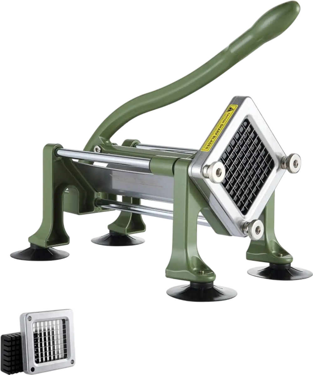VEVOR French Fry Cutter, Potato Slicer with 3/8-Inch Stainless Steel Blade, Manual Potato Cutter Chopper with Suction Cups, Great for Potato, French Fries, Cucumber, Vegetables, Carrot