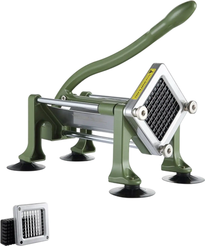 VEVOR French Fry Cutter, Potato Slicer with 3/8-Inch Stainless Steel Blade, Manual Potato Cutter Chopper with Suction Cups, Great for Potato, French Fries, Cucumber, Vegetables, Carrot