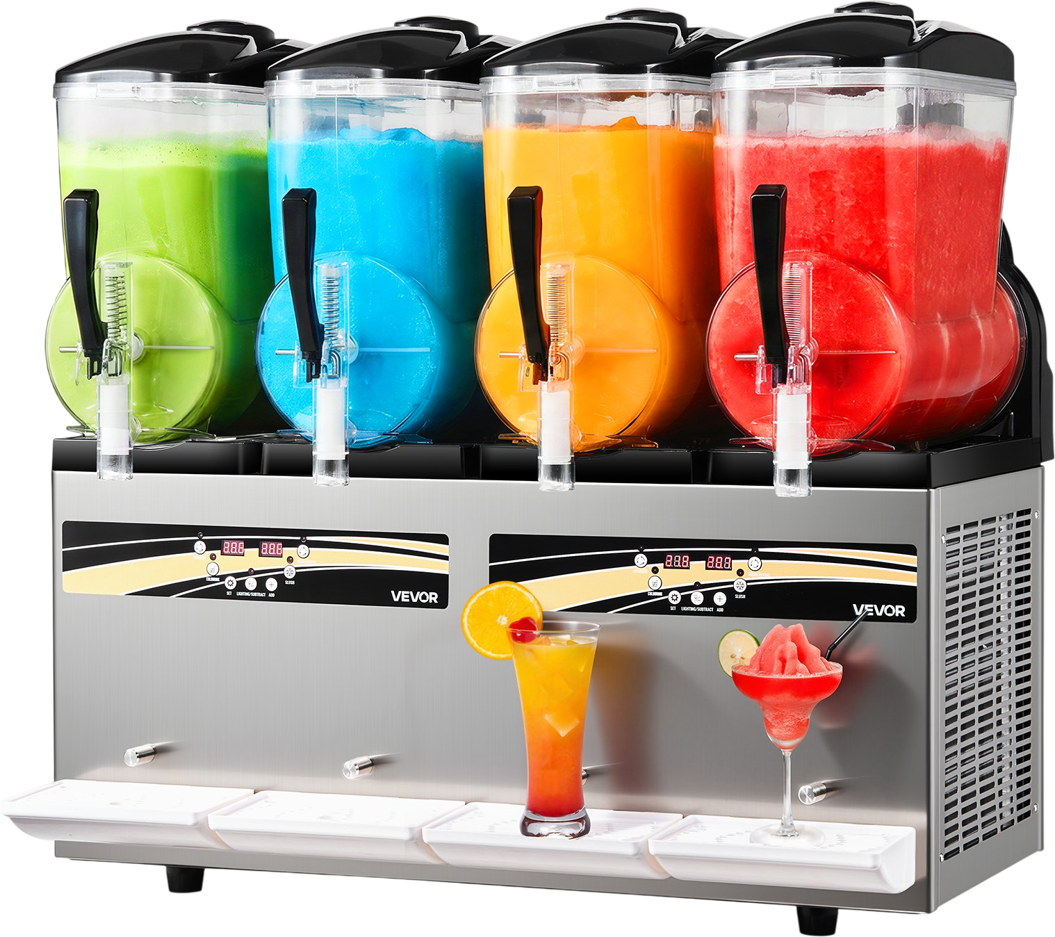 Vevor Commercial Slushy Machine 3.17 Gal x 4 Tank with Self-Cleaning New