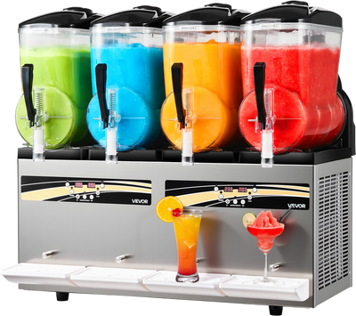 Vevor Commercial Slushy Machine 3.17 Gal x 4 Tank with Self-Cleaning New