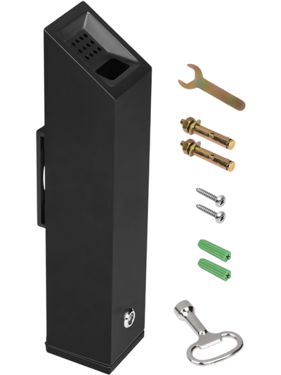 Vevor Cigarette Butt Receptacle Wall-Mounted Stainless Steel Outdoor Ashtray Black New