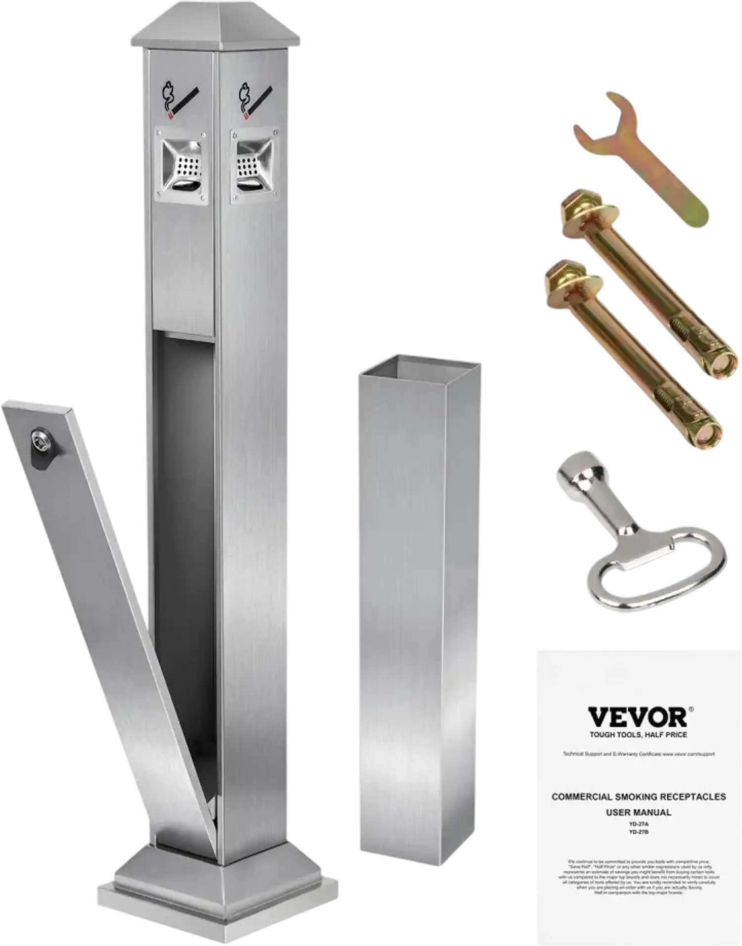 Vevor Cigarette Butt Receptacle Outdoor Standing Ashtray New