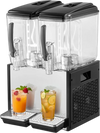 VEVOR Commercial Beverage Dispenser 2 Tanks 12 L / 12.7 QT Per Tank, Stainless Steel Juice Dispenser, Ice Tea Drink Machine with 45℉ to 54℉ Cooling Temperature, for Cold Drink Restaurant Bar Party